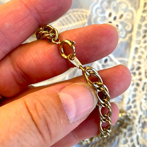 VTG 70’s 10k Solid Gold Chain & Amber Necklace - Picture 6 of 9